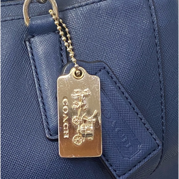 Coach Madison Christie Carryall Navy Blue Saffiano Leather Bag - Picture 9 of 16